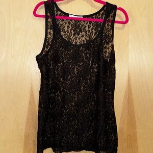 Maurices Black Lace Tank Top